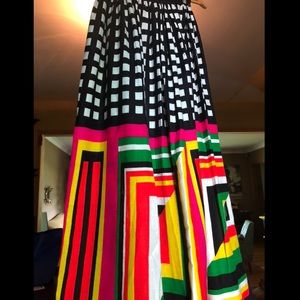 Vintage geometric midi skirt